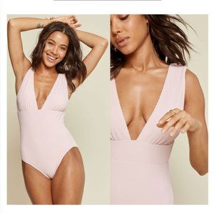 Andie Swim Mykonos Ribbed Blush Pink Swimsuit NWT